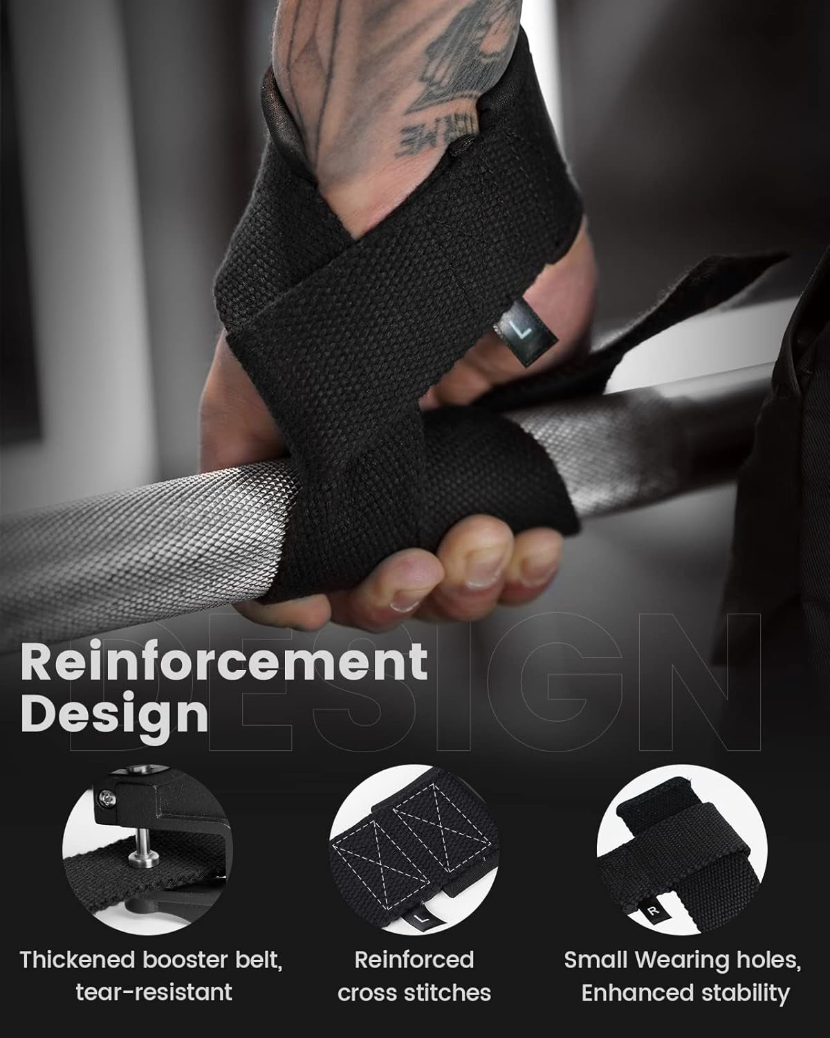Elevate Your Lifting Game with Pro Gym Reaper Lifting Straps - Durable, Anti-Slip, and Perfect for Deadlifts & Pull-Ups