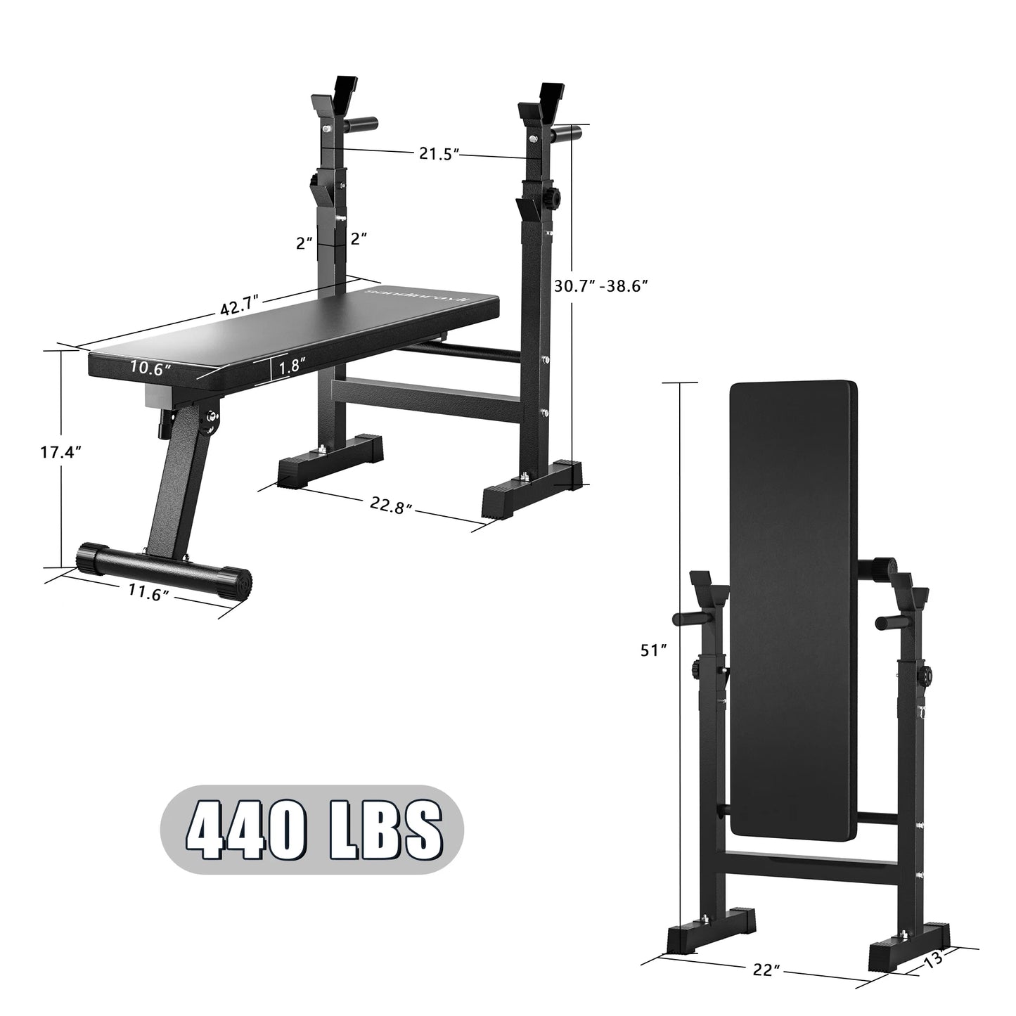 Transform Your Home Workouts with the Ultimate Foldable Adjustable Weight Bench - Compact and Versatile for Muscle Building