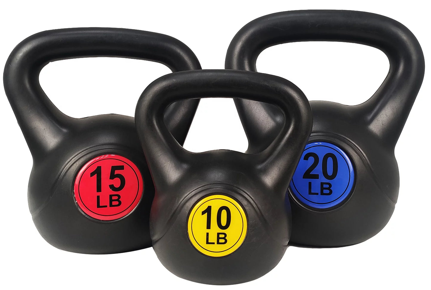 Transform Your Workout with Our 3-Piece Wide Grip Kettlebell Set - 10Lb, 15Lb, and 20Lb for Ultimate Strength Training
