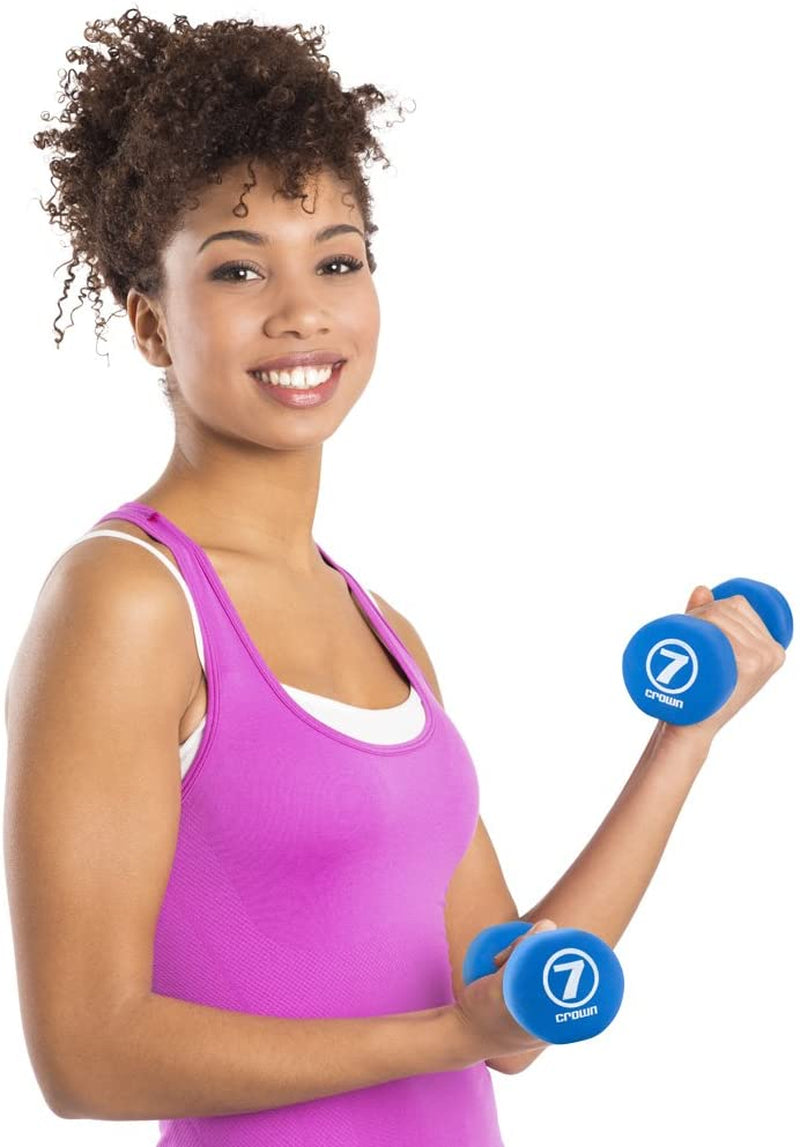 Versatile Neoprene Dumbbell Set with Rack - 1, 2, and 3 Lbs for Home Gym and Outdoor Workouts