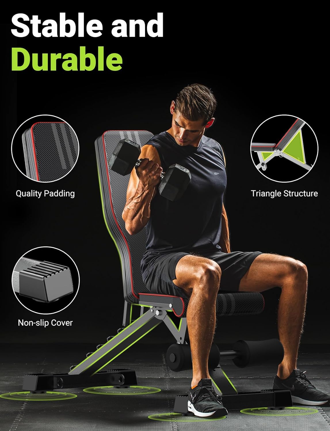 Transform Your Home Workouts with the Yoleo Adjustable Weight Bench - Versatile, Compact, and Built for Strength Training Success!