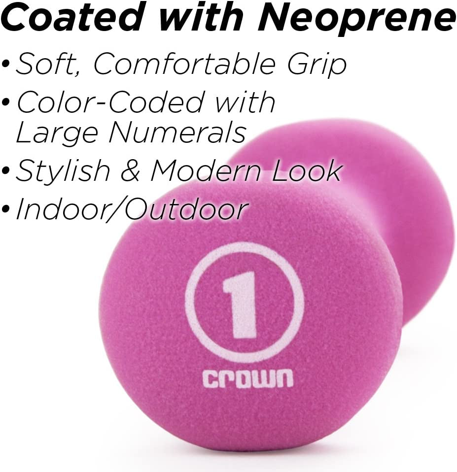 Versatile Neoprene Dumbbell Set with Rack - 1, 2, and 3 Lbs for Home Gym and Outdoor Workouts