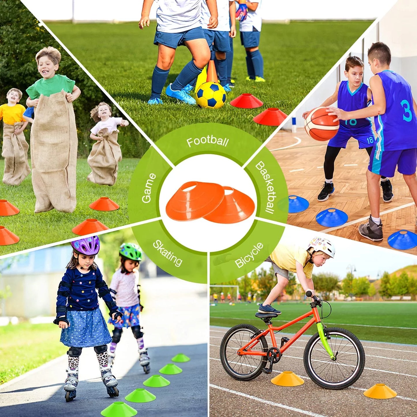 Unlock Your Athletic Potential with 50Pcs Pro Agility Soccer Cones - Complete Set with Carry Bag and Whistles for Ultimate Training