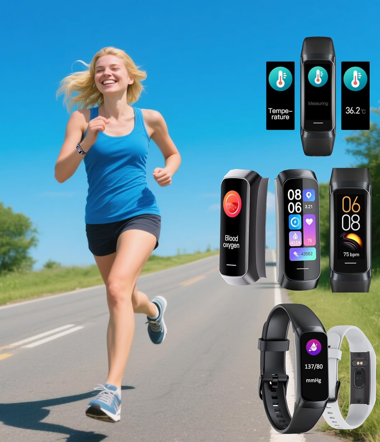 Revolutionary Health & Fitness Tracker for Men and Women - Stylish Amoled Display, IP68 Waterproof, Heart Rate Monitor, and 25 Sports Modes for Ultimate Wellness