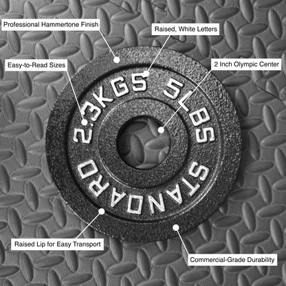 Elevate Your Strength Training with the Premium 175Lb Steel Olympic Plates Set - Perfect for Powerlifting and Weight Lifting Enthusiasts!