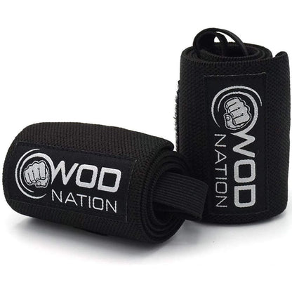 Elevate Your Lifts with Professional 12-Inch Wrist Wraps & Straps - Ultimate Support for Powerlifting and Weightlifting for Men & Women - Black
