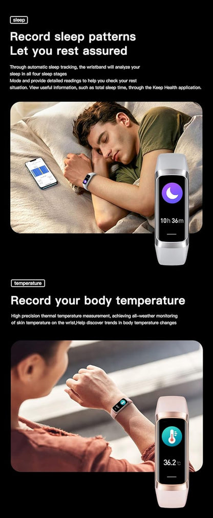 Revolutionary Health & Fitness Tracker for Men and Women - Stylish Amoled Display, IP68 Waterproof, Heart Rate Monitor, and 25 Sports Modes for Ultimate Wellness