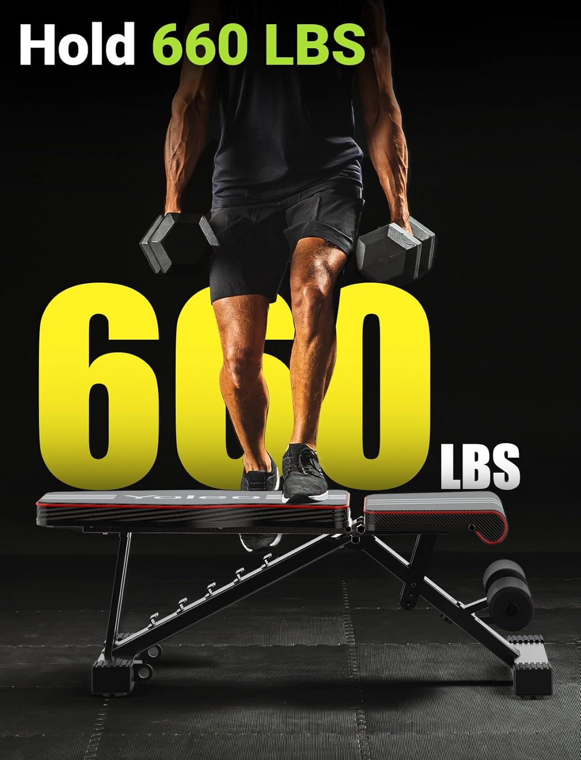 Transform Your Home Workouts with the Yoleo Adjustable Weight Bench - Versatile, Compact, and Built for Strength Training Success!
