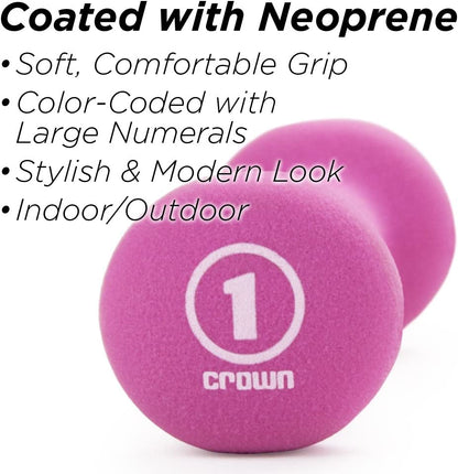 Versatile Neoprene Dumbbell Set with Rack - 1, 2, and 3 Lbs for Home Gym and Outdoor Workouts