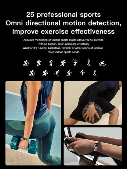 Revolutionary Health & Fitness Tracker for Men and Women - Stylish Amoled Display, IP68 Waterproof, Heart Rate Monitor, and 25 Sports Modes for Ultimate Wellness